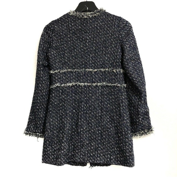 Mercury Duo Tweed Fringe Long Sleeve Coat - Picture 2 of 5